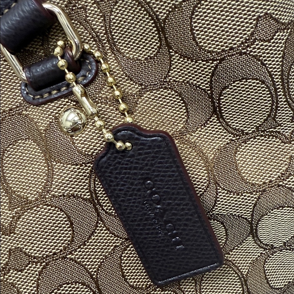 Coach Tan and Brown Signature Tote - Picture 4 of 12